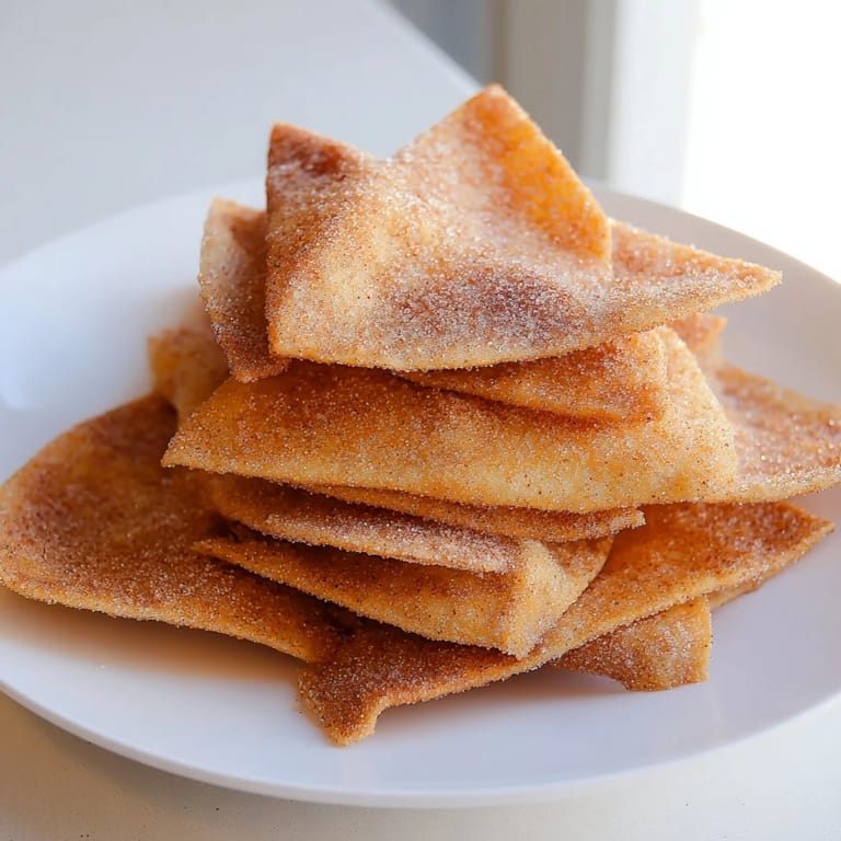 Sweet and crunchy, air-fried cinnamon sugar tortilla chips served with fresh fruit.