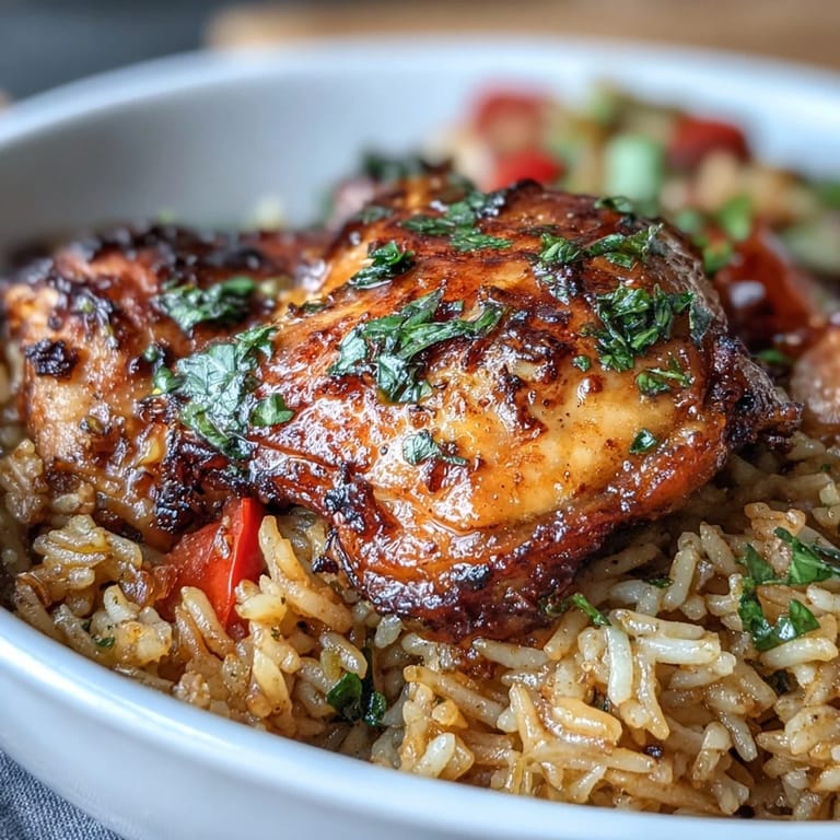 Sizzling Nandos-style chicken and colorful vegetables simmer together in a hearty one-pot rice meal, perfect for a satisfying dinner.