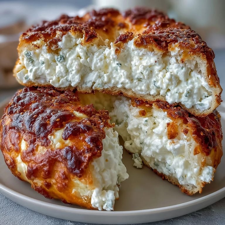 Wholesome homemade cottage cheese bagels, high in protein and made with just two simple ingredients for a healthy start.  