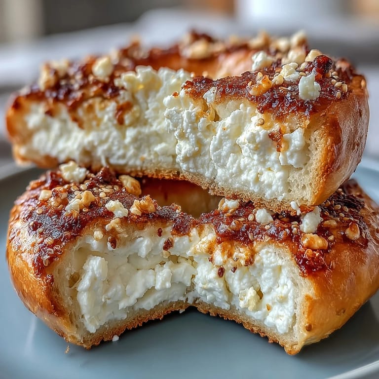 Easy cottage cheese protein bagels, soft and satisfying, topped with everything seasoning for a flavorful, nutritious morning treat.