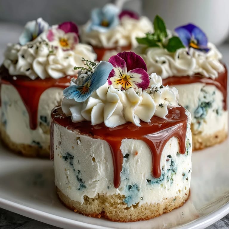 Colorful mini layer cakes with vanilla and lemon flavor, topped with smooth buttercream and edible spring flowers—perfect for a cheerful birthday party.