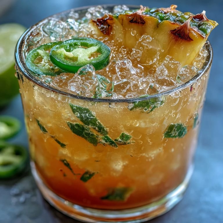 Vibrant homemade pineapple jalapeño agua fresca with fresh lime juice, perfect for cooling off on a hot summer day.