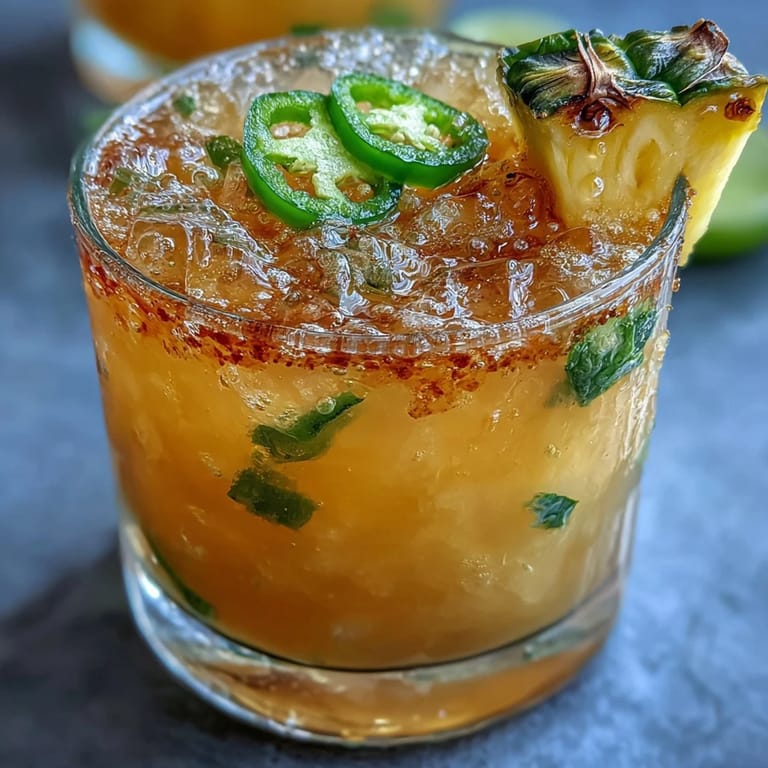 Chilled pitcher of pineapple jalapeño agua fresca, a naturally sweet and mildly spicy Mexican beverage ideal for parties and gatherings.