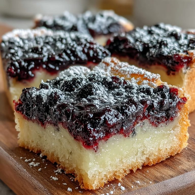 Decadent blackberry lemon bars with a sweet shortbread crust, perfect for dessert.